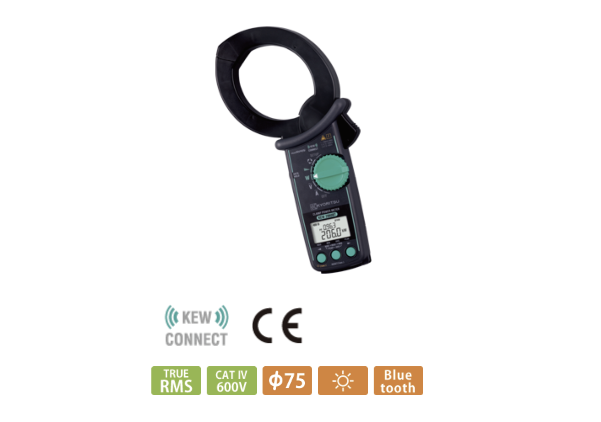 【共立電気計器】Bluetooth搭載でリアルタイムに波形観測『クランプパワーメータ KEW 2060BT』の画像