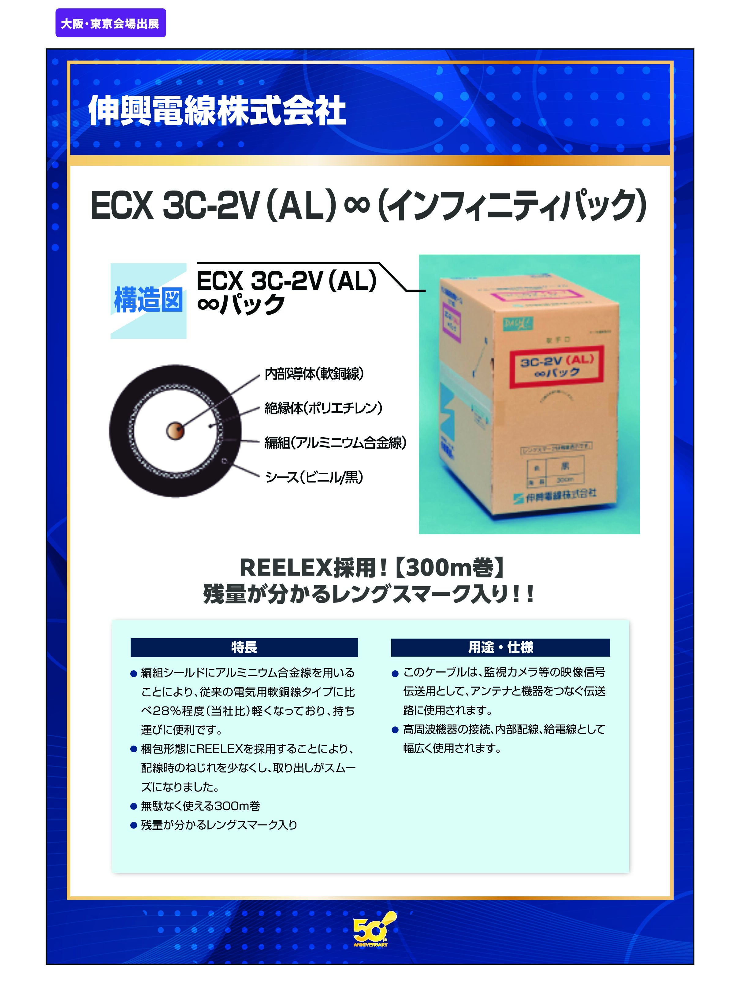 「ECX 3C-2V（ＡＬ）∞（インフィニティパック）」伸興電線株式会社の画像